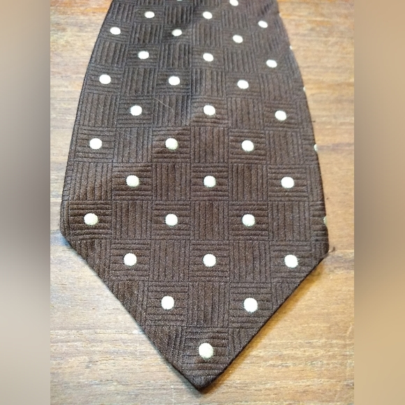 Vintage Arthur Frederick Tie, Brown with White Polka Dots, Fun! - Picture 3 of 6